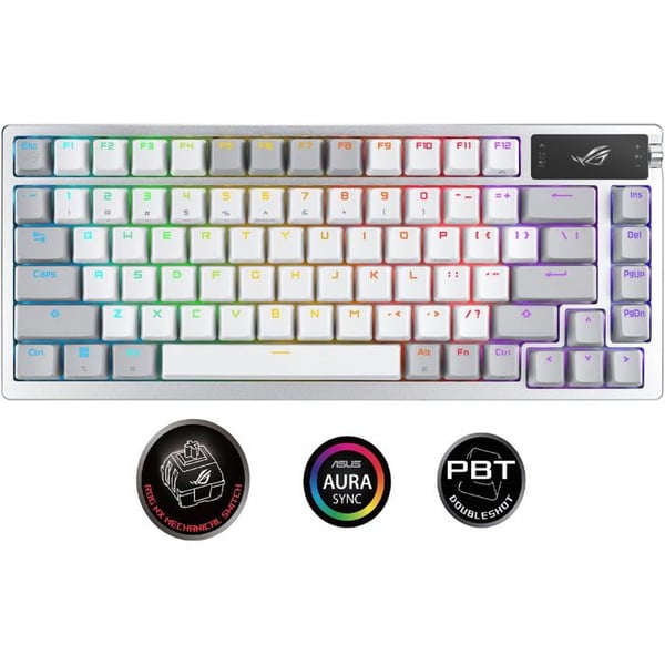 Gaming tastatur - ASUS - ROG AZOTH - Mekanisk - Trådløs - Baggrundsbelyst - Hvid