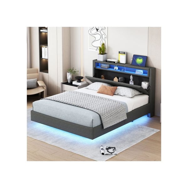 Lit - MUVOE - 140x200 cm - USB-uttag - LED-belysning - Vändbar sänggavel