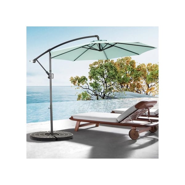 Rektangulær udendørs parasol med dobbelt side på 4,5 m med håndsving, (lysegrøn), (uden fod)