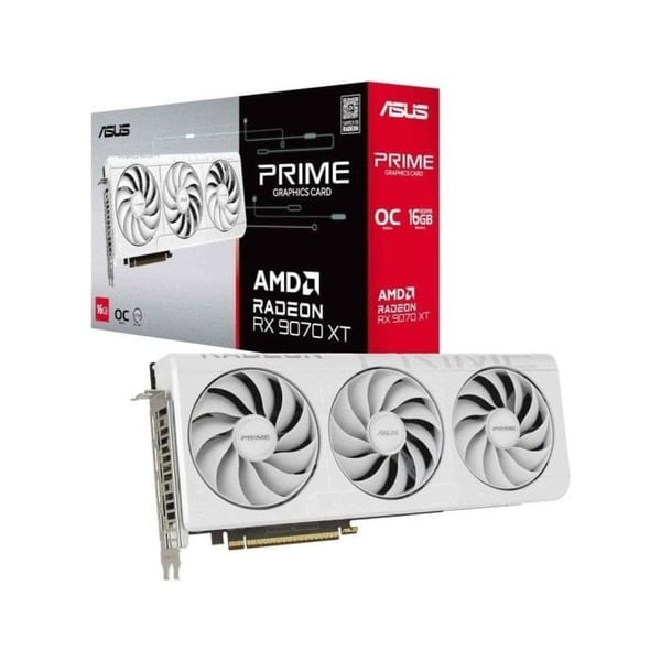 Grafikkort Asus Radeon RX 9070 XT PRIME WHITE 16GB GDDR6 PCI Express 5.0