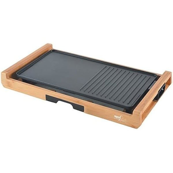 Melchioni Familie Bambusgrill Elektrisk grill 1800 W, Bambus, Sort, One Size