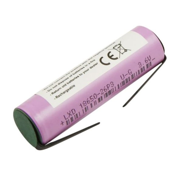 Li-ion batteri 18650 - AVIZAR - 3,7V 2600mAh - Kompatibel med Gardena och Kärcher - U-kontakter