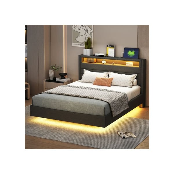 Lit - MUVOE - 140x200 cm - USB-stik - LED-belysning - Vendbar hovedgærde