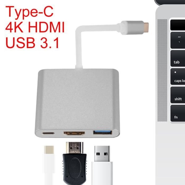 USB Type-c keskitin - XCSOURCE - TH704 - HDMI 4K - USB 3.0 - PD-latausportti