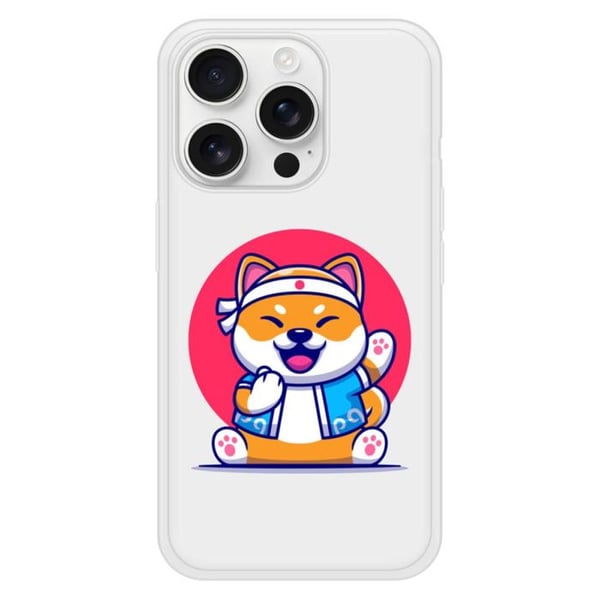 Silikonhölje med förstärkt tryck kompatibel med Apple iPhone 16 Pro Shiba ninja
