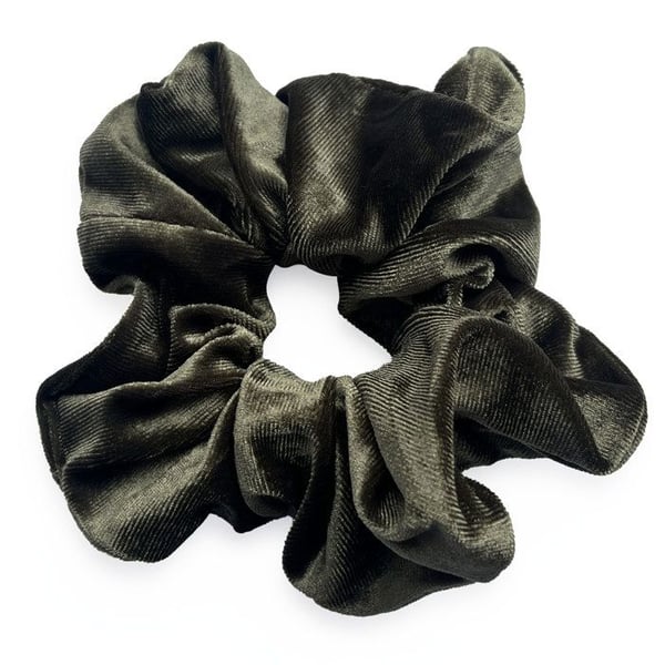 Chouchou Maxi - AVIZAR - Enfärgad Sammet - Mörkgrön - Elegant - Skon för Håret