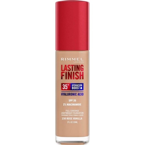 RIMMEL Flytande Foundation 150 Rosavanilj SPF20 Hållbar Finish 30ml