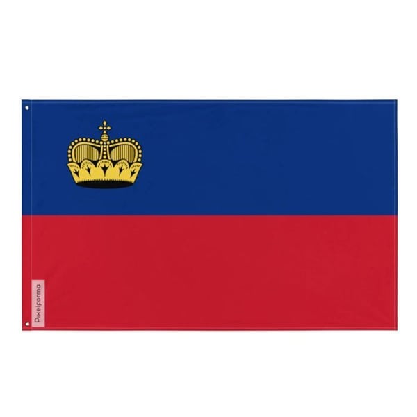 Liechtensteins flagga – 160 x 240 cm – Hållbar polyester – 2 metallöglor – Inomhus / Utomhus – Pixelforma