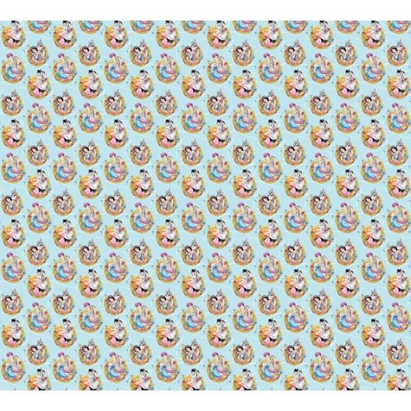 Par av gardiner för sovrum 180x160 cm, mönster av Disney-prinsessornas vapensköld