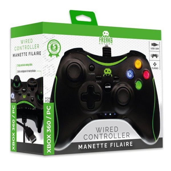 Freaks and Geeks Manette Filaire Svart för xbox 360