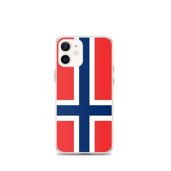Telefonfodral - PIXELFORMA - iPhone 12 mini - Flagga Svalbard och Jan Mayen - Transparent - TPU