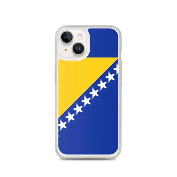 Telefonfodral – Flagga för Bosnien och Hercegovina – Kompatibel med iPhone 14 – Mjuk Fodral – Slitstark och Stötsäker – Pixelforma