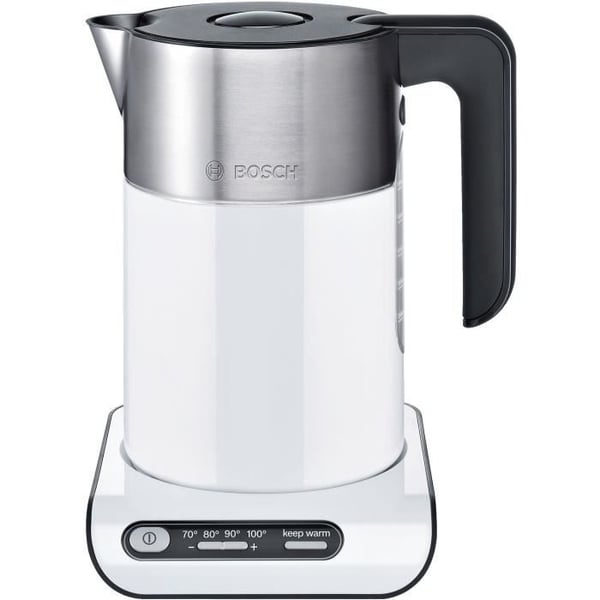 BOSCH TWK8611P Styline vattenkokare - Vit - 1,5L - 2400W - 4 temperaturnivåer