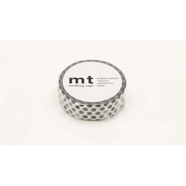 Polka dot maskeringstejp - Svart - 1,5 cm x 7 m
