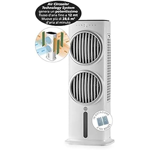 Fordampningsluftkøler - MACOM - Enjoy & Relax 988 - Dobbelt ventilator - 3 hastigheder - 80° oscillation