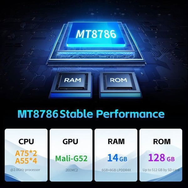 Tabletti - G-TAB - PAD 11 - 10 tuumaa - 6 Gt RAM - 128 Gt tallennustilaa - Android