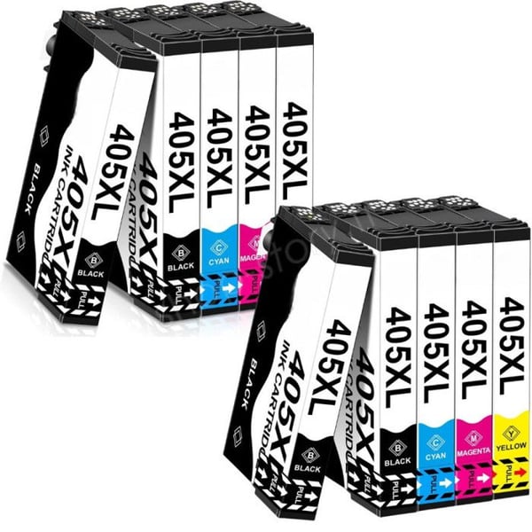 Pack med 10 Patroner - EPSON - 405 XL - Flerfärgad - Kompatibel - Hög utskriftskvalitet