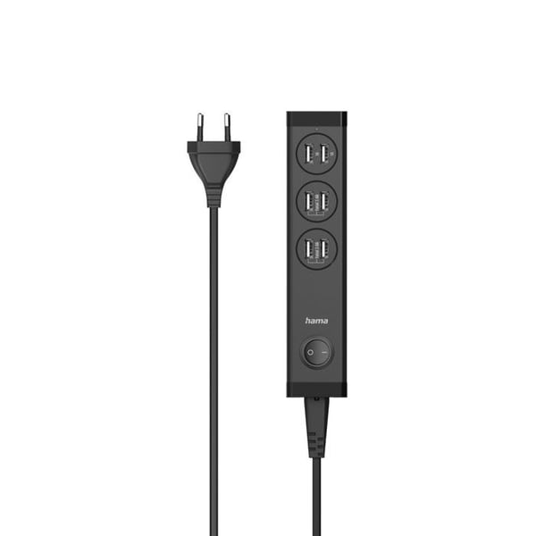 Multiport USB-laddare, 6 USB-A-portar för surfplattor och smartphones, 34W