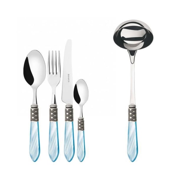 Bestick - 49 delar - Rostfritt stål 18/10 - Antik silverfinish - Akrylhandtag