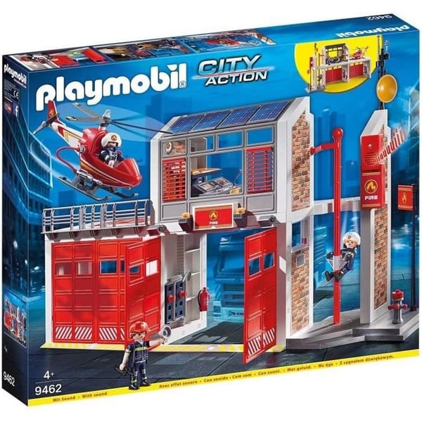 PLAYMOBIL 9462 Brandstation med helikopter, City Action, Mixed, För barn från 4 år och uppåt