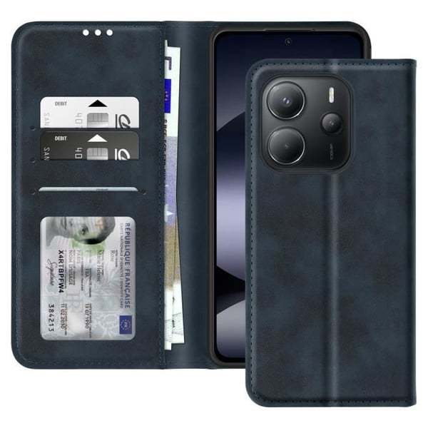 Mobilfodral - AVIZAR - Xiaomi Redmi Note 14 4G - Plånbok - Videostöd - Nattblå