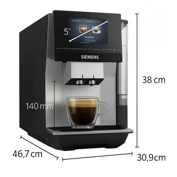 Espresso maskin med kvarn - SIEMENS - TP713R09 - 2,4 l - 15 bar - Svart