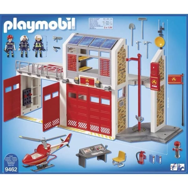 PLAYMOBIL 9462 Brandstation med helikopter, City Action, Mixed, För barn från 4 år och uppåt