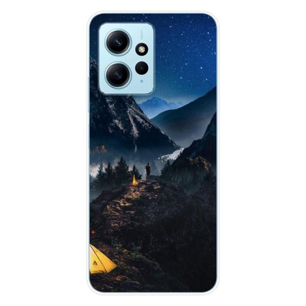 Tryckt silikonfodral kompatibelt med Xiaomi Redmi Note 12 4G Alone in the Mountains