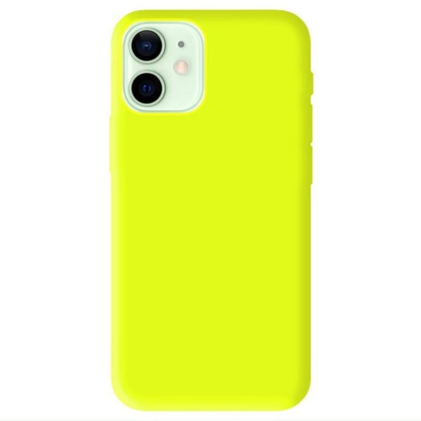 Gul fluorescerande silikonfodral - Kompatibel med Apple iPhone 12 Mini