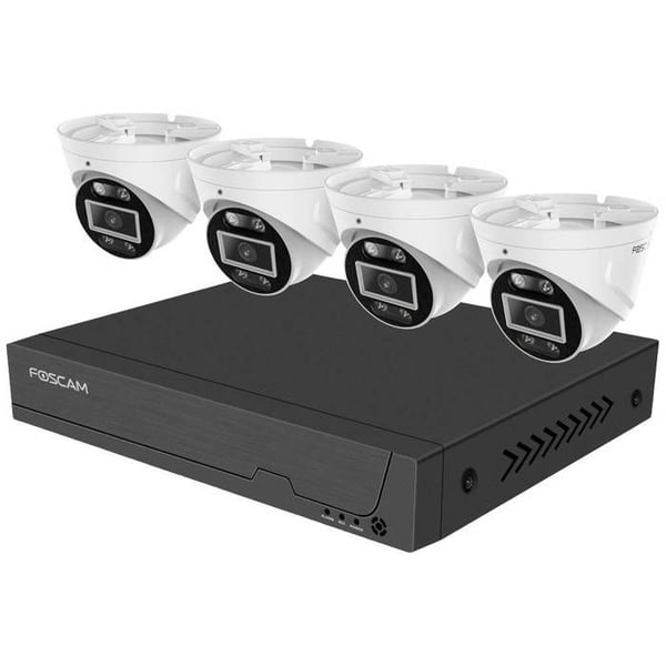 Foscam FNA108E-T4-2T Ethernet IP-set för övervakningskamera med 8 kanaler och 4 kameror 3840 x 2160 pixlar