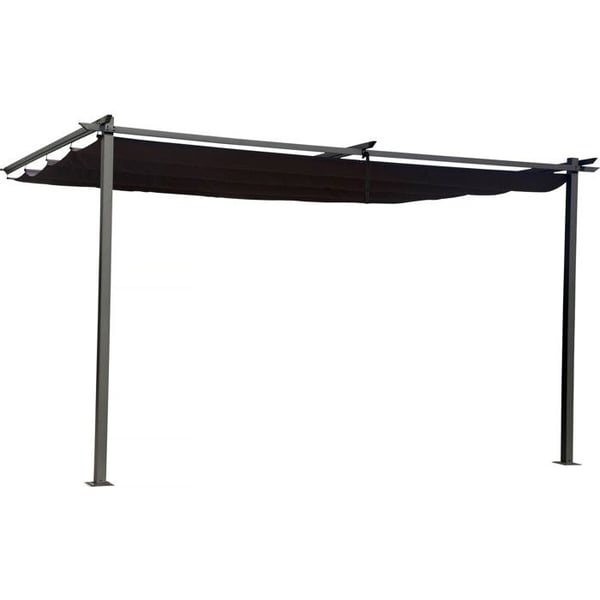 Metallpergola med infällbart tak - 3 x 4 m - Antracitgrå