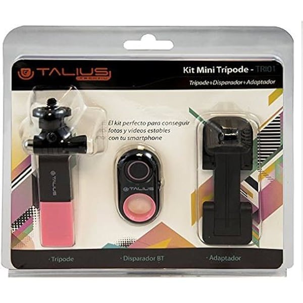 Kit Mini Stativ - TALIUS - tal-tri01-pin - Selfieknapp - Smartphone-adapter - Rosa Kit Mini Stativ - TALIUS - tal-tri01-pin - Selfieknapp - Smartphone-adapter - Rosa
