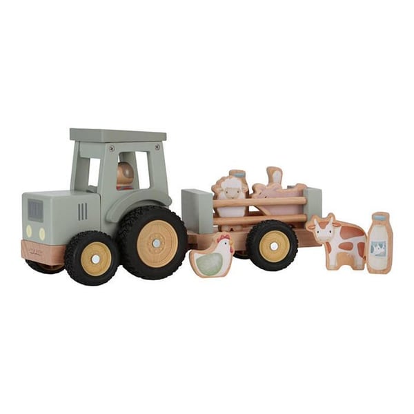 Traktor med släp - LITTLE-DUTCH - Lilla gården - FSC-trä - 10 delar - 18 månader och uppåt