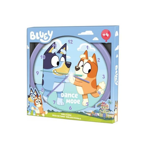 Väggklocka - BLUEY - 25cm - Plast - Barninredning - Lärande av tid