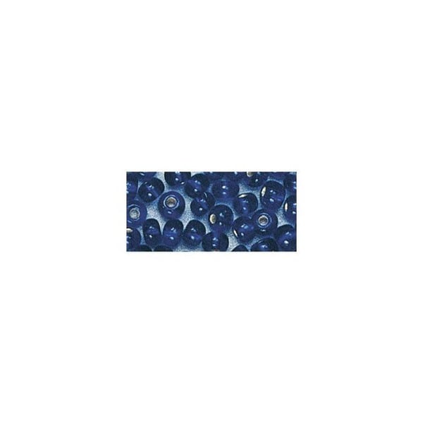 Rocailles, 2, 6 mm av. silverdetaljer, låda 16 g, mörkblå