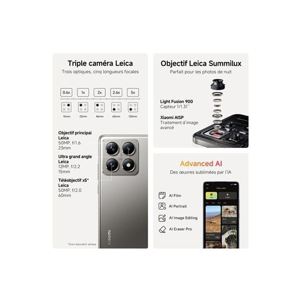 Älypuhelin - XIAOMI - Xiaomi 14T Pro - 12 Go RAM - 512 Go - 5G - Titaani Sininen