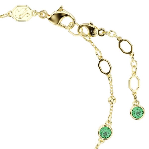 Armbånd - SWAROVSKI - Guldgrøn imber - Rhodineret metal - Smaragdgrønne krystaller - 20,5 cm