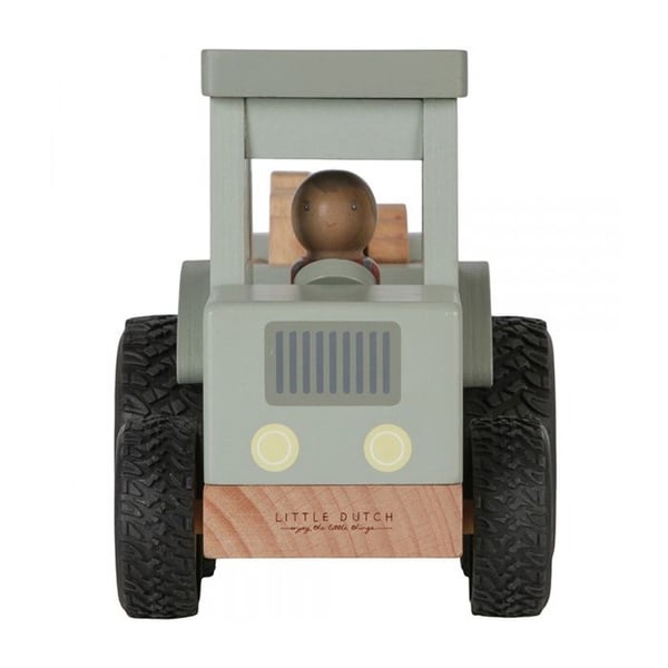 Traktor med släp - LITTLE-DUTCH - Lilla gården - FSC-trä - 10 delar - 18 månader och uppåt
