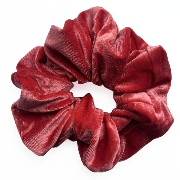Chouchou Maxi - AVIZAR - Röd Sammet - Mjuk för Håret - Elegant - Avslappnad