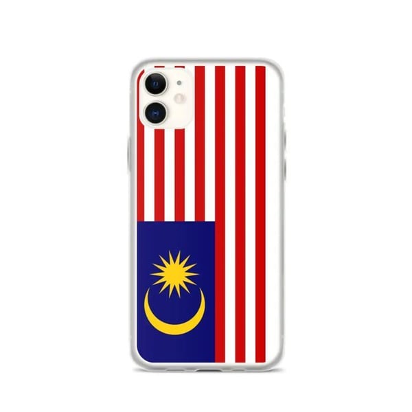 Mobilskal – Malaysias flagga – Kompatibel med iPhone 11 – Mjuk fodral – Slittålig och stötsäker – Silikon – Pixelforma