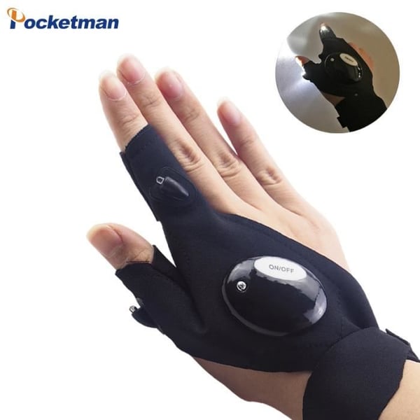 Ficklampa - Reparation av den Magiska Remmen - Fingervante - LED - Svart - Utomhus