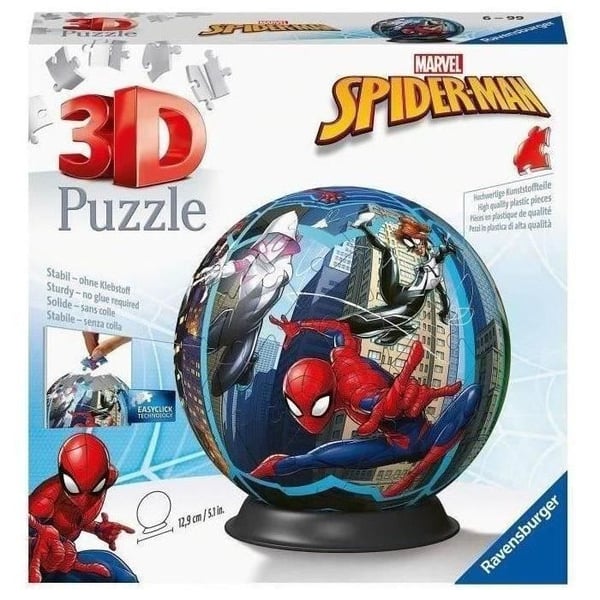 3D Pusselboll 72 p - Spider-man - Ravensburger - För barn från 6 år och uppåt - Röd och blå