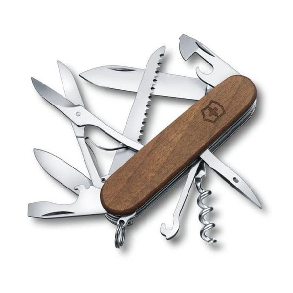 Couteau Suisse - Victorinox - Huntsman Wood - 13 Funktioner - Valnøddetræ - Multisport