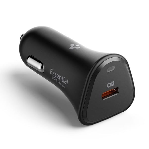 Cigaretlighter oplader - SPIGEN - Essential EV301 - USB-C PD 3.0 - 30 W - Sort