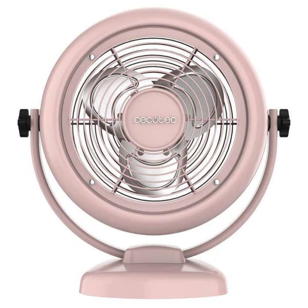Cecotec - Bordsfläkt EnergySilence 800 RetroDesk Pink - 20 W, Diameter 25 cm, 3 blad, 2 hastigheter, Snygg design
