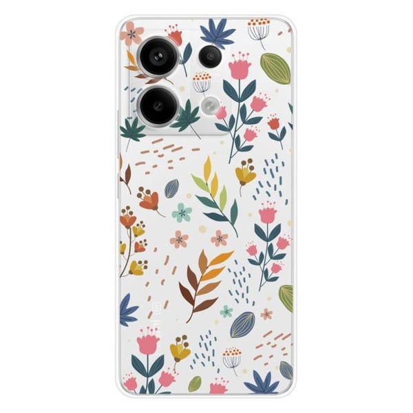 Silkonskal med tryck kompatibel med Xiaomi Redmi Note 13 Pro 5G Färgglada blommor