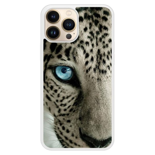Coque i silikon med förstärkning, tryckt, kompatibel med Apple iPhone 13 Pro Max, Leopardöga