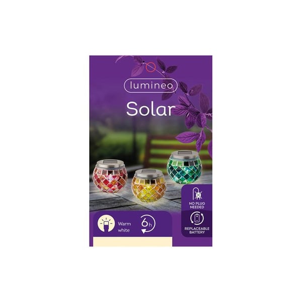LED Solenergi Design Mosaik 9cm Flera Färger 894596