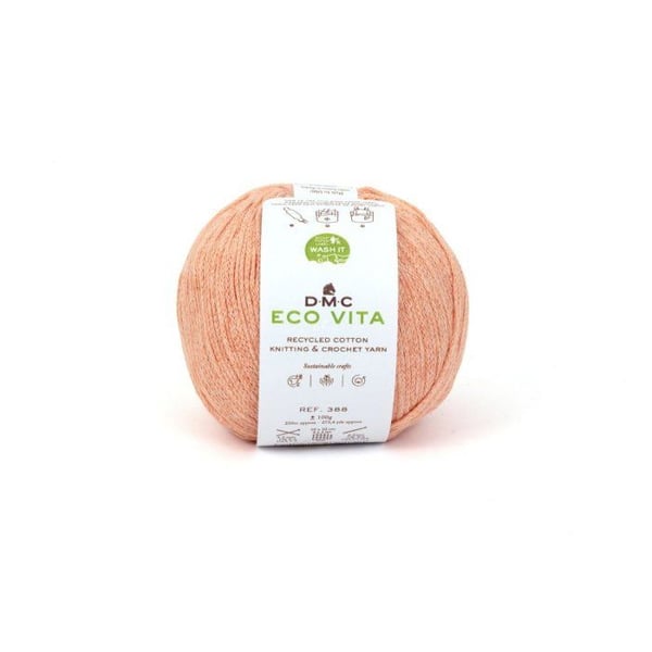 DMC - Återvunnen bomullstråd Eco Vita 3mm 100g Stickning och virkning Col. 109 rosa
