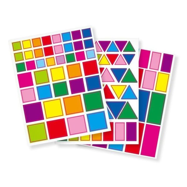 MégaCréa DIY - Geometriska klistermärken mix 1 till 3,9 cm 110 stycken